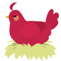 cranberry cider, a crimson chicken with a double-lace pattern