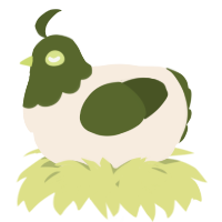 A cream and olive chicken with a head pattern