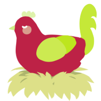 A crimson and lime chicken