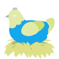 A sky and lemon chicken with a head pattern