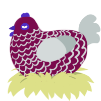 疫病, a wine and silver chicken with a lace pattern