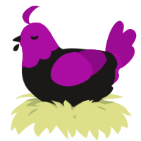 A sable and plum chicken with a head pattern