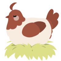 A cream and russet chicken with a head pattern