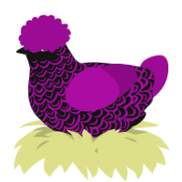 A black and plum chicken with a double-lace pattern