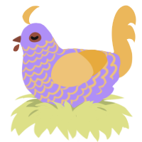Star Platinum, a lilac and honey chicken with a lace pattern