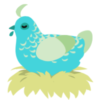 Spring Puddle, a aqua and gluppy chicken with a half-lace pattern