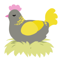 A ash and yellow chicken with a neck-band pattern