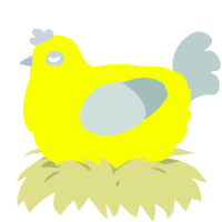 A lime and silver chicken