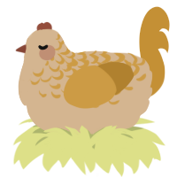 A beige and gold chicken with a half-lace pattern