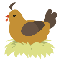A gold and bark chicken