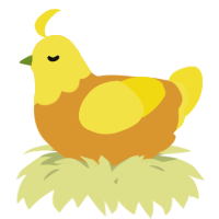 A orange and yellow chicken with a head pattern