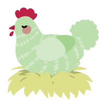A gluppy chicken with a bar pattern