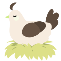 A cream and bark chicken