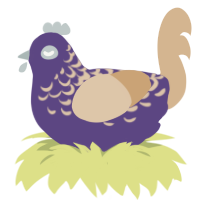 Misteria, a overcast and beige chicken with a half-lace pattern