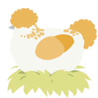 A white and honey chicken with a neck-speckle pattern