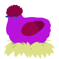 A amethyst and maroon chicken