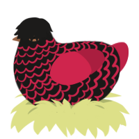 (unnamed), a sable and crimson chicken with a lace pattern