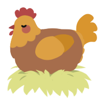 A brown and orange chicken with a head pattern