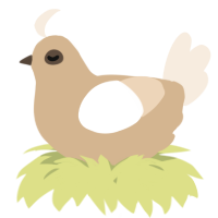 A beige and cream chicken