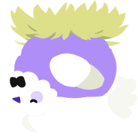 A lilac and white chicken with a head pattern