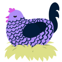 A lilac and tumblr chicken with a lace pattern