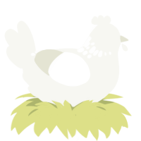 陽, a white chicken with a neck-speckle pattern
