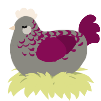 A ash and wine chicken with a half-lace pattern