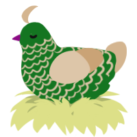 A leaf and beige chicken with a lace pattern