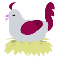 A mist and maroon chicken