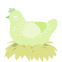A apple chicken with a half-lace pattern