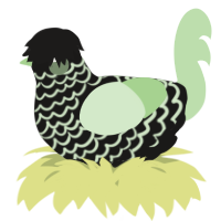 A sable and gluppy chicken with a lace pattern