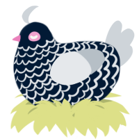 A tumblr and mist chicken with a lace pattern