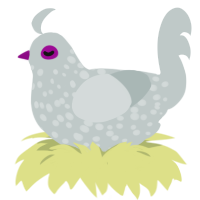(unnamed), a silver chicken with a speckle pattern