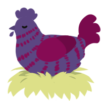 Grape Soda, a overcast and wine chicken with a bar pattern