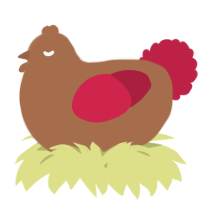 A brown and crimson chicken