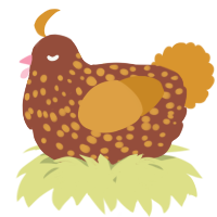 A russet and orange chicken with a speckle pattern