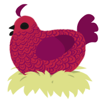 A crimson and wine chicken with a double-lace pattern