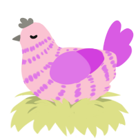 Orchid, a rose and orchid chicken with a bar pattern