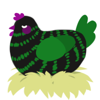 A sable and leaf chicken with a bar pattern