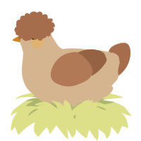 A beige and brown chicken