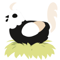 A sable and cream chicken with a head pattern