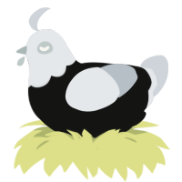 cybercrime eggspert, a black and mist chicken with a head pattern