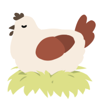 A cream and russet chicken