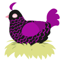 A sable and plum chicken with a lace pattern