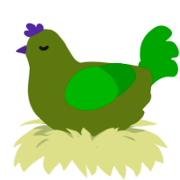 Touch Grass, a olive and leaf chicken