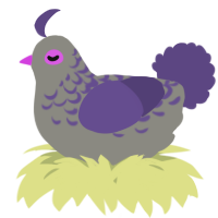 A ash and overcast chicken with a half-lace pattern