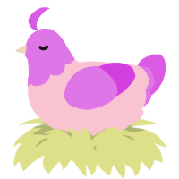 A rose and orchid chicken with a head pattern