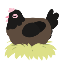 A bark and sable chicken with a head pattern
