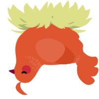 A vermilion chicken with a neck-band pattern