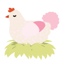 A cream and rose chicken with a speckle pattern